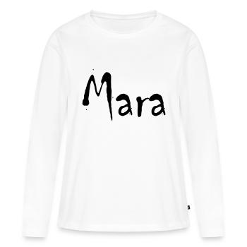 mara - Frauen Premium Bio Langarmshirt - Weiß - Vorne - Julia (174cm)