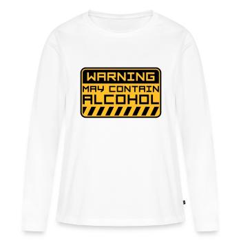 Warning May Contain Alcohol - Frauen Premium Bio Langarmshirt - Weiß - Vorne - Julia (174cm)