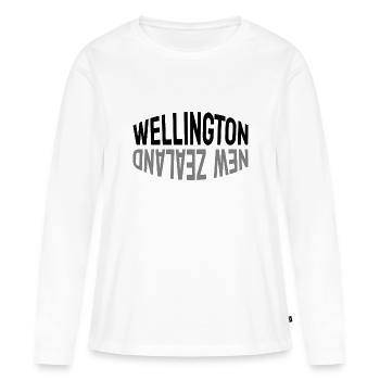 Wellington - Nouvelle-Zélande - Nouvelle-Zélande - Maori - Aotearoa - T-shirt manches longues Premium bio Femme - blanc - Devant - Julia (174cm)