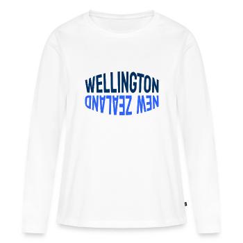 Wellington - New Zealand - NZ - Maori - Aotearoa - Women's Premium Organic Long Sleeve Shirt - white - Front - Julia (174cm)