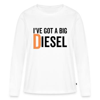 J’ai un gros diesel - T-shirt manches longues Premium bio Femme - blanc - Devant - Julia (174cm)