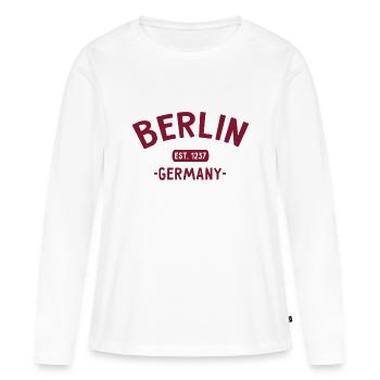 Berlin - Fondée en 1237 - Allemagne - Ours de Berlin - T-shirt manches longues Premium bio Femme - blanc - Devant - Julia (174cm)