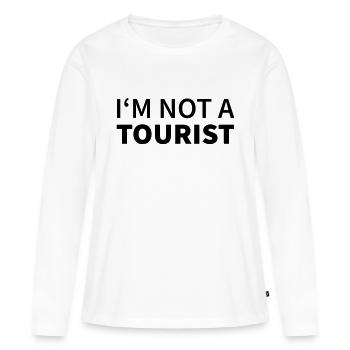 pas un touriste - T-shirt manches longues Premium bio Femme - blanc - Devant - Julia (174cm)