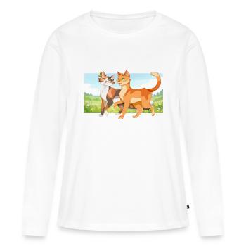 Spottedleaf Spotted Leaf Firestar Fire Star Cats - Women's Premium Organic Long Sleeve Shirt - white - Front - Julia (174cm)