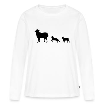 Schafe, Schaf, Lamm, Lämmer - Frauen Premium Bio Langarmshirt - Weiß - Vorne - Julia (174cm)