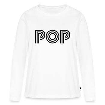 pop - T-shirt manches longues Premium bio Femme - blanc - Devant - Julia (174cm)