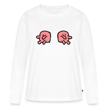 double udder - Women's Premium Organic Long Sleeve Shirt - white - Front - Julia (174cm)