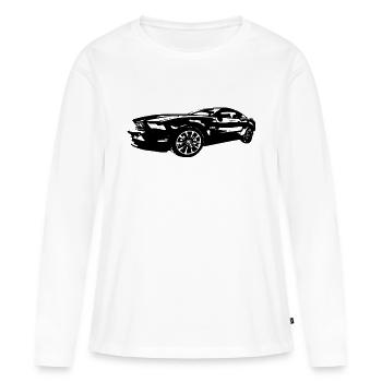 voiture - T-shirt manches longues Premium bio Femme - blanc - Devant - Julia (174cm)