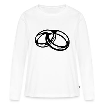 Eheringe - Wedding Band - T-shirt manches longues Premium bio Femme - blanc - Devant - Julia (174cm)