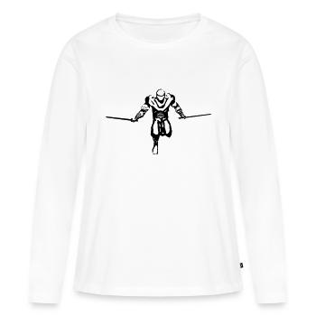 ninja - T-shirt manches longues Premium bio Femme - blanc - Devant - Julia (174cm)