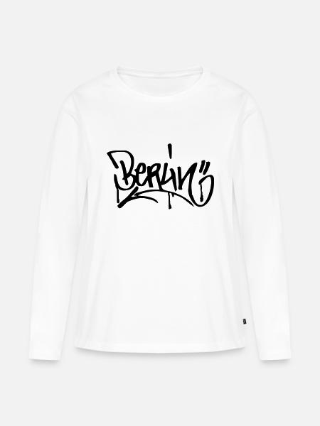 Berlin Graffiti Fanshirt - Frauen Premium Bio Langarmshirt - Weiß