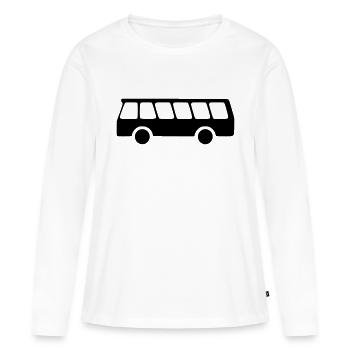 Bus - T-shirt manches longues Premium bio Femme - blanc - Devant - Julia (174cm)