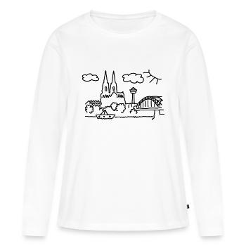 Köln Panorama - Frauen Premium Bio Langarmshirt - Weiß - Vorne - Julia (174cm)