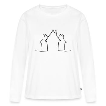 Lignes de maisons de quartier - T-shirt manches longues Premium bio Femme - blanc - Devant - Julia (174cm)
