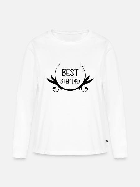 Best Step Dad - Premium økologisk langærmet T-shirt til kvinder - hvid