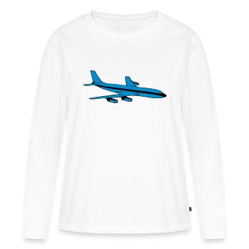 Avion avion de ligne mouche Aotearoa - T-shirt manches longues Premium bio Femme - blanc - Devant - Julia (174cm)