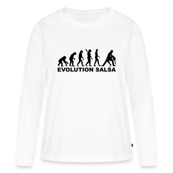 Salsa - Frauen Premium Bio Langarmshirt - Weiß - Vorne - Julia (174cm)