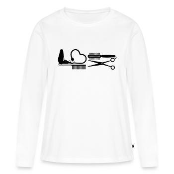Friseur-Werkzeuge / Hair Stylist Tools (B 1c) - Frauen Premium Bio Langarmshirt - Weiß - Vorne - Julia (174cm)