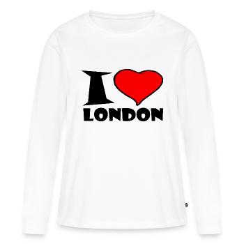 Londres - J'aime Londres - J'aime Londres - T-shirt manches longues Premium bio Femme - blanc - Devant - Julia (174cm)