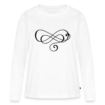 Fioriture décor ornement symbole dessin Infinity - T-shirt manches longues Premium bio Femme - blanc - Devant - Julia (174cm)