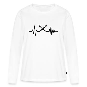 Paint - Women's Premium Organic Long Sleeve Shirt - white - Front - Julia (174cm)