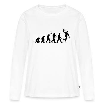 Évolution Du Basket-ball Cadeau - T-shirt manches longues Premium bio Femme - blanc - Devant - Julia (174cm)