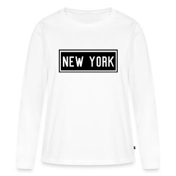 New York - T-shirt manches longues Premium bio Femme - blanc - Devant - Julia (174cm)