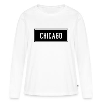 Chicago - T-shirt manches longues Premium bio Femme - blanc - Devant - Julia (174cm)