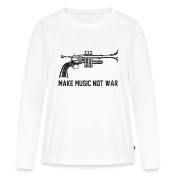 make music not war - Women's Premium Organic Long Sleeve Shirt - white - Front - Julia (174cm)