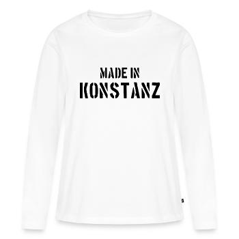 Fabriqué à Constance - Lac de Constance - T-shirt manches longues Premium bio Femme - blanc - Devant - Julia (174cm)