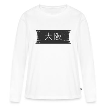 Osaka Japan Logo - Frauen Premium Bio Langarmshirt - Weiß - Vorne - Julia (174cm)
