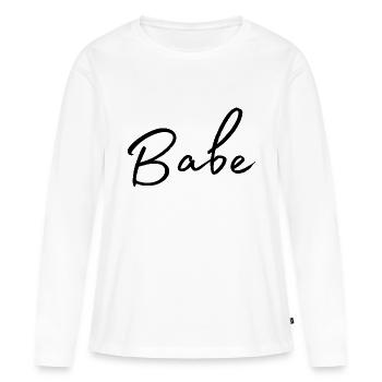 Babe - Frauen Premium Bio Langarmshirt - Weiß - Vorne - Julia (174cm)