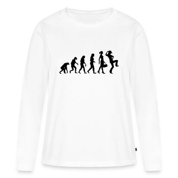 Evolution Linedance Frauen - Frauen Premium Bio Langarmshirt - Weiß - Vorne - Julia (174cm)