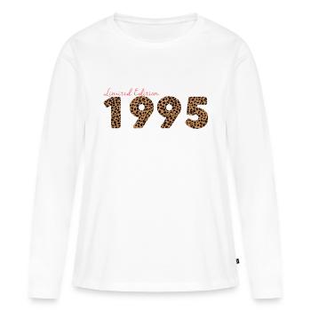 Jahrgang 1995, Geburtstagsgeschenk, Geschenk Frau - Frauen Premium Bio Langarmshirt - Weiß - Vorne - Julia (174cm)