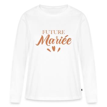 Future Mariée EVJF Enterrement Vie de Jeune Fille - T-shirt manches longues Premium bio Femme - blanc - Devant - Julia (174cm)