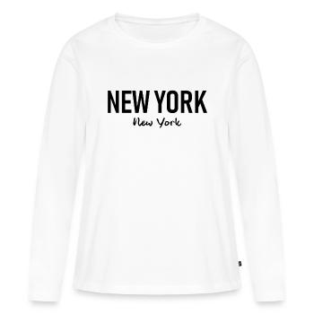 New York City - NYC - Manhattan - Brooklyn - T-shirt manches longues Premium bio Femme - blanc - Devant - Julia (174cm)