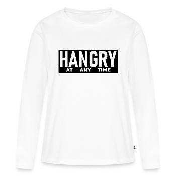Hangry At Any Time black - Women's Premium Organic Long Sleeve Shirt - white - Front - Julia (174cm)