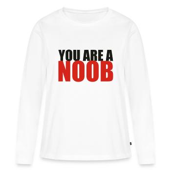 You are a noob - T-shirt manches longues Premium bio Femme - blanc - Devant - Julia (174cm)