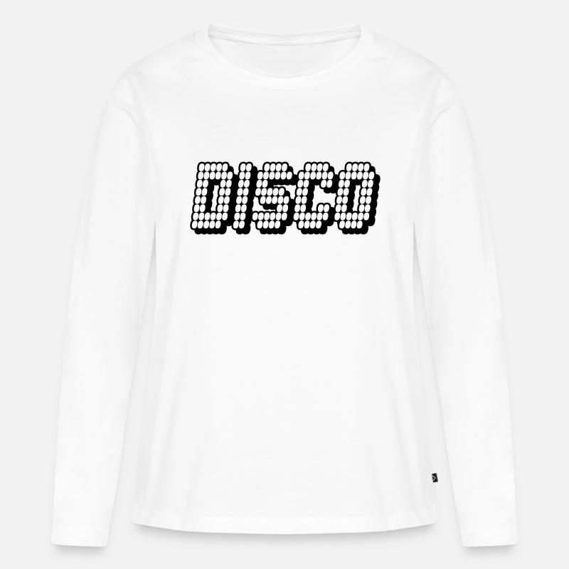 disco - Frauen Premium Bio Langarmshirt - Weiß