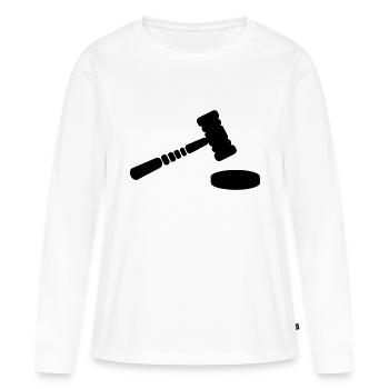 Juge marteau - T-shirt manches longues Premium bio Femme - blanc - Devant - Julia (174cm)