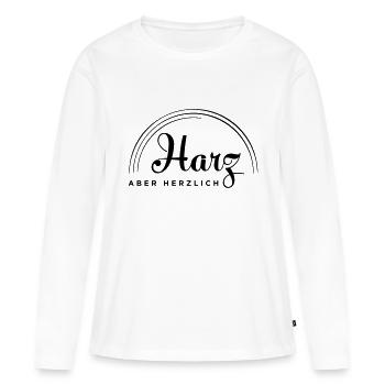 Harz aber herzlich - Frauen Premium Bio Langarmshirt - Weiß - Vorne - Julia (174cm)