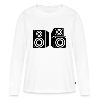 Musique haut-parleur - T-shirt manches longues Premium bio Femme - blanc - Devant - Julia (174cm)
