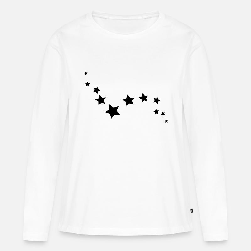 stars - Frauen Premium Bio Langarmshirt - Weiß