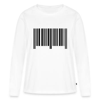 barcode symbol - Frauen Premium Bio Langarmshirt - Weiß - Vorne - Julia (174cm)