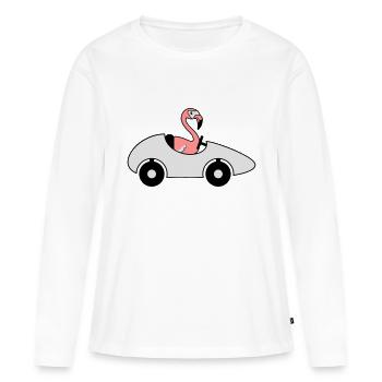 voiture conduite de la pelouse voiture de sport permis de conduire flaming - T-shirt manches longues Premium bio Femme - blanc - Devant - Julia (174cm)
