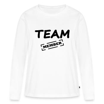 team member - T-shirt manches longues Premium bio Femme - blanc - Devant - Julia (174cm)