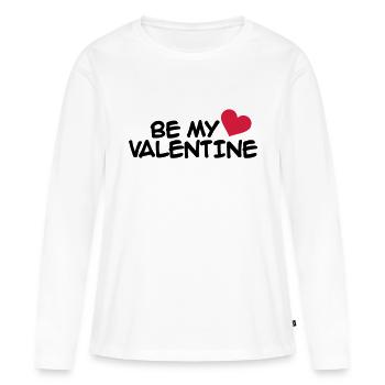 Be my valentine heart - T-shirt manches longues Premium bio Femme - blanc - Devant - Julia (174cm)