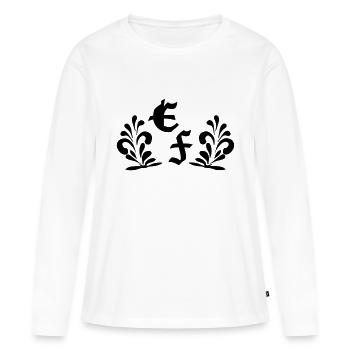 EINTRACHT FANS | Frankfurt Fussball Fans - Frauen Premium Bio Langarmshirt - Weiß - Vorne - Julia (174cm)