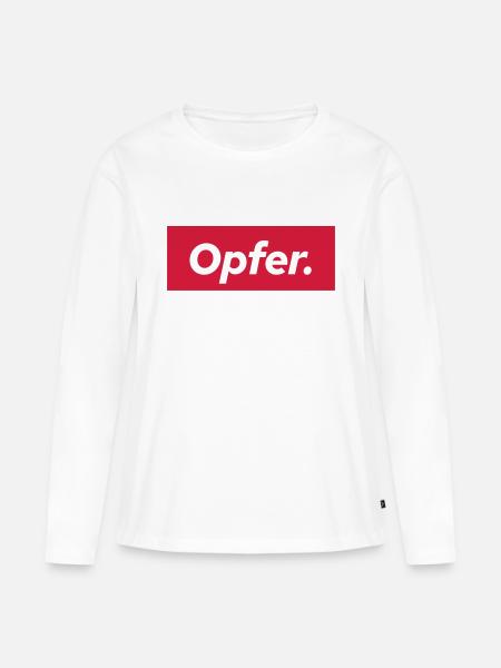 opfer - Frauen Premium Bio Langarmshirt - Weiß