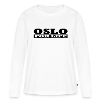 Oslo pour la vie - T-shirt manches longues Premium bio Femme - blanc - Devant - Julia (174cm)